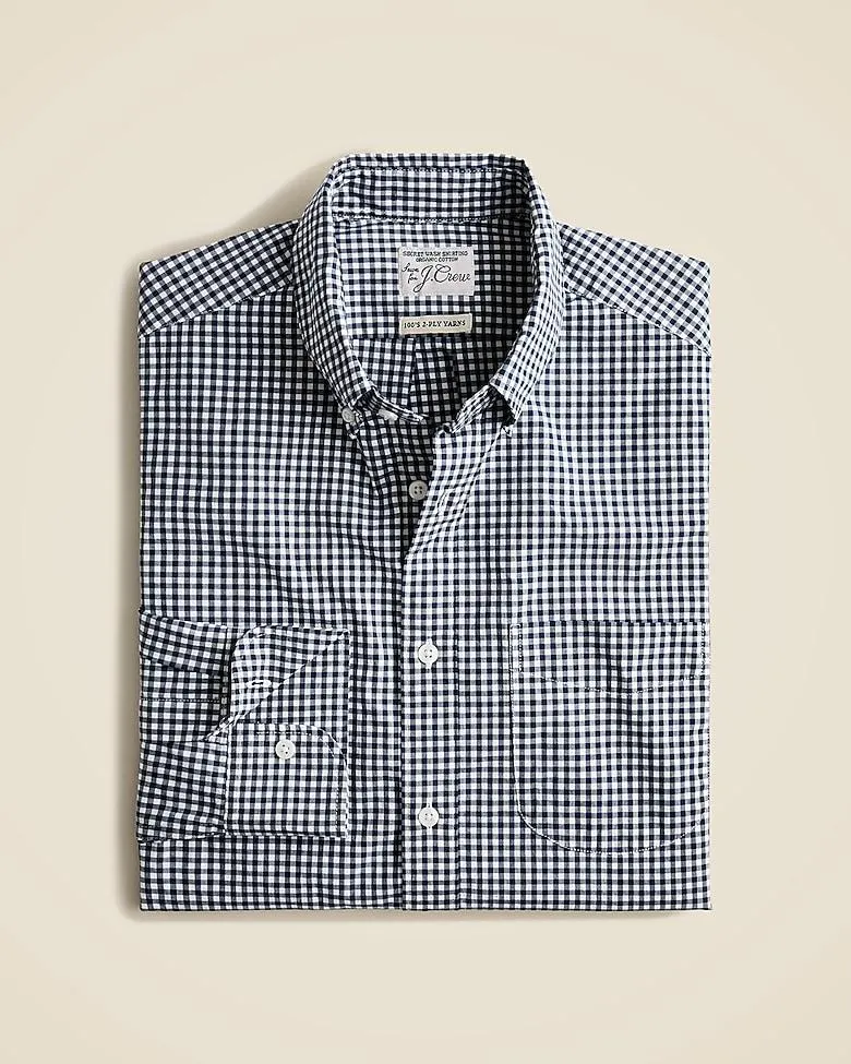 Slim Secret Wash organic cotton poplin shirt