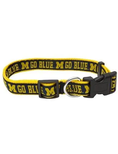 Pets First NCAA Collar Michigan, Medium
