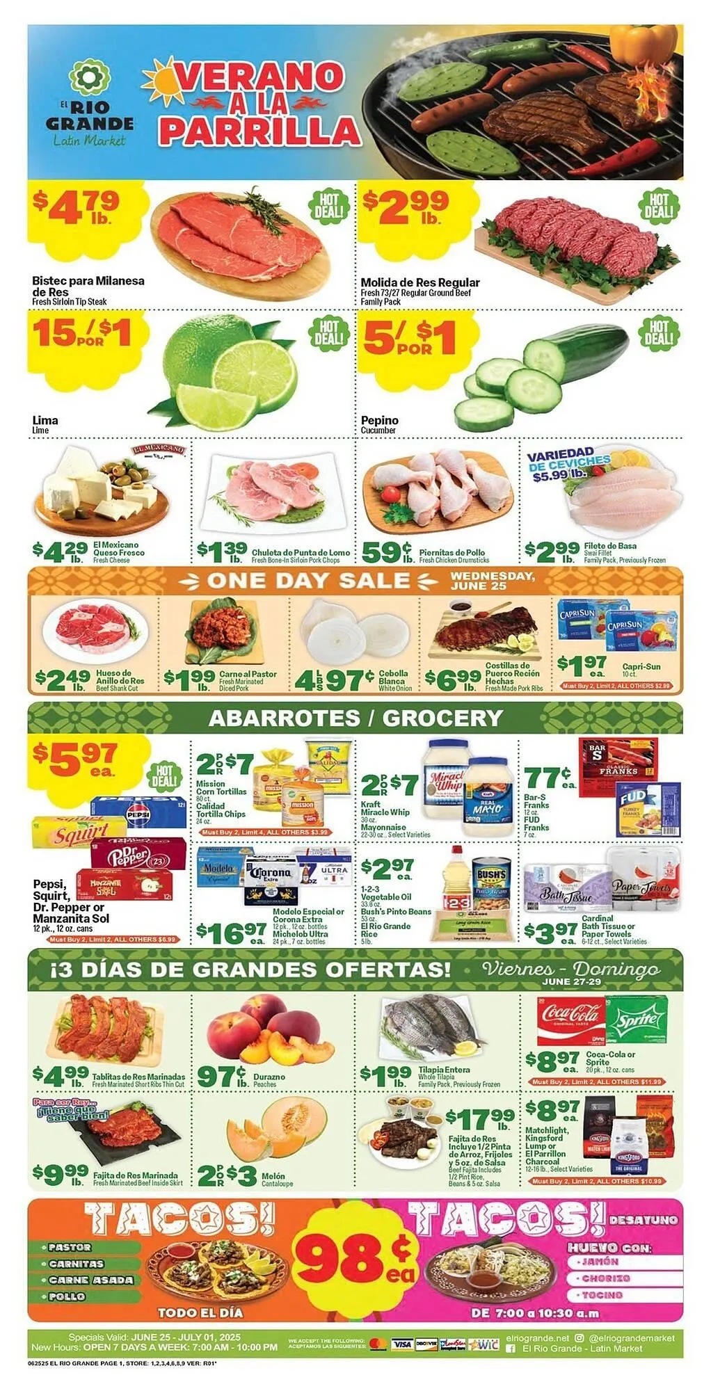 Weekly ad El Rio Grande Weekly Ad from June 25 to July 1 2025 - Page 1