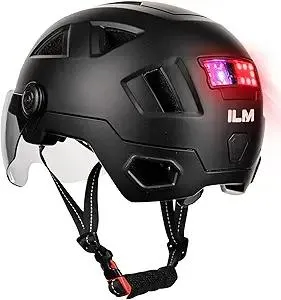 ILM Smart Adult Bike Helmet with Automatic G-Sensor Turn Signal & Brake Warning LED Light Control Road Cycling Helmet E3-12LS