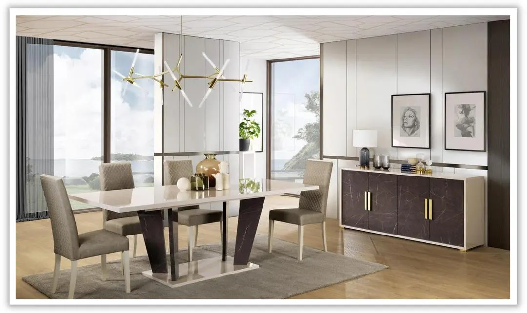 Jennifer Italia Sonia Rectangular Extendable Wooden Dining Room Set In Pearl