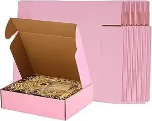 11x9x3 Inch Pink Shipping Boxes - Pack of 26, Corrugated Cardboard Mailer Box for Small Business