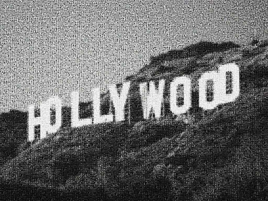 36x48 " Hollywood Sign" Photomosaic Pop Fine Art Photography Signed