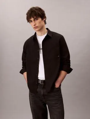 Cotton Poplin Relaxed Button-Down Shirt