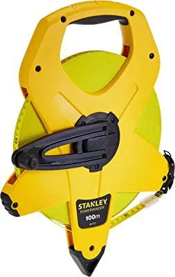 Stanley 2-34-777 Measures 100m x 13mm Power winder Fiberglass Tape - Multicolored