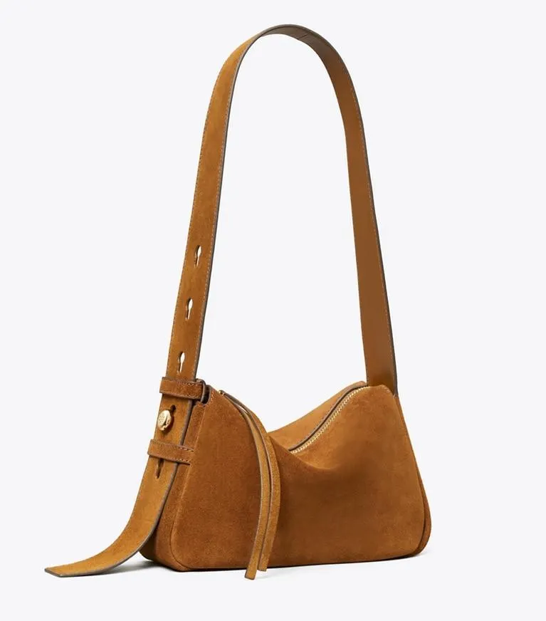 SMALL ROMY SUEDE SHOULDER BAG