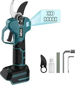 Brushless Electric Pruning Shears for Makita 18V Battery, Portable Cordless Pruning Shears with LCD Display&SK5 Blades, Adjustable Cutting Diameter 0.8-1.2 Inch for Gardening Tree Pruning(NO Battery)