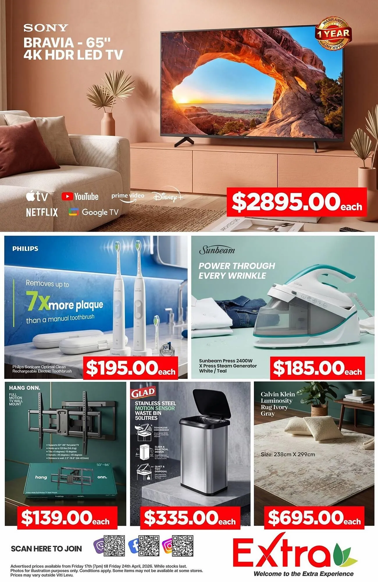 Weekly promotion Extra Supermarket circular spanning from April 17 to April 24 2026 - Page 1 for Catalogue 365