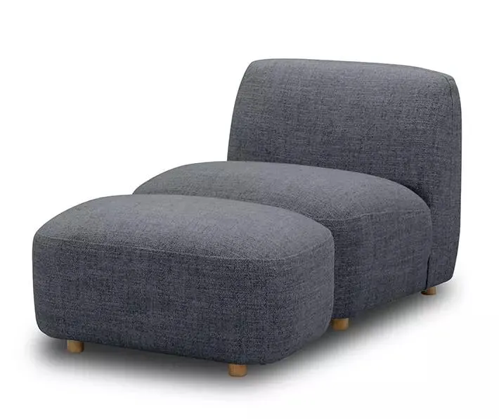 No Worries Estero Gray Modular Chair & Ottoman