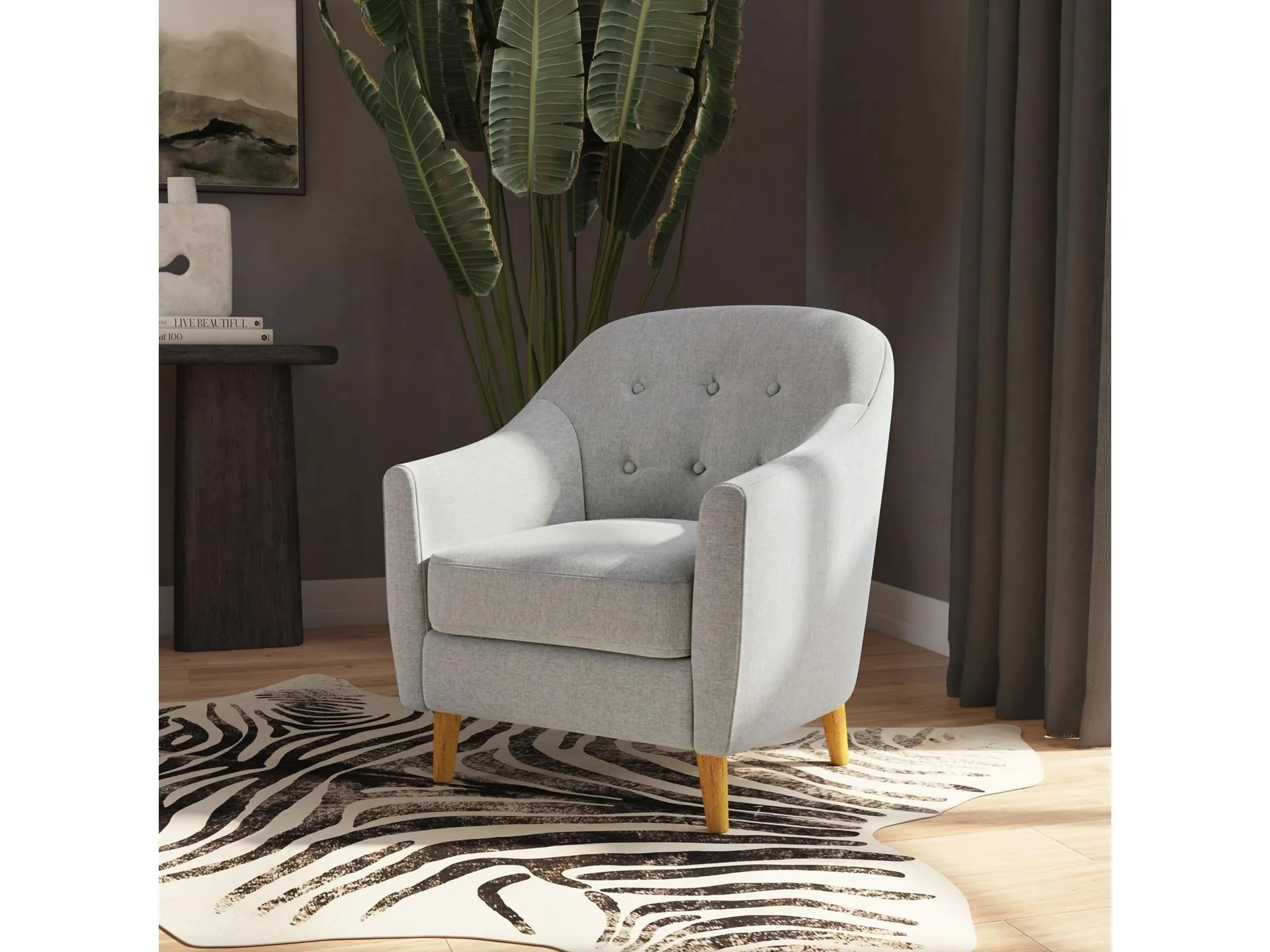HomePop Button Tufted Accent Chair