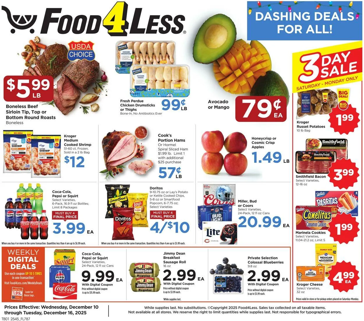 Weekly ad Food 4 Less from December 10 to December 16 2025 - Page 1