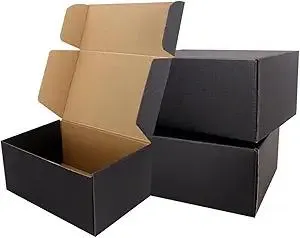 Shipping Boxes,12"x9"x4" Black Corrugated Cardboard Boxes, Which is Anti-Impact Come with Exquisite Sealing Label.Suitable E-Commerce Packaging, Shipping Packaging. (12"x9"x4" 20pcs-Black)