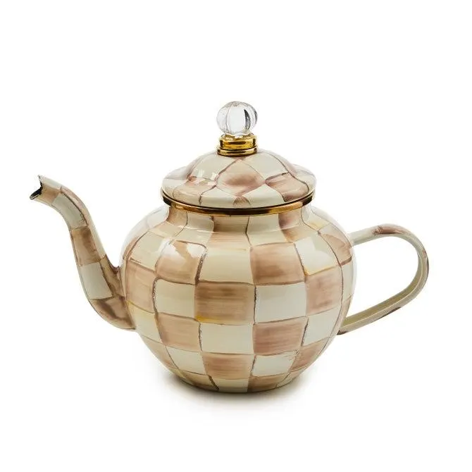 Enamel Check 4 Cup Teapot