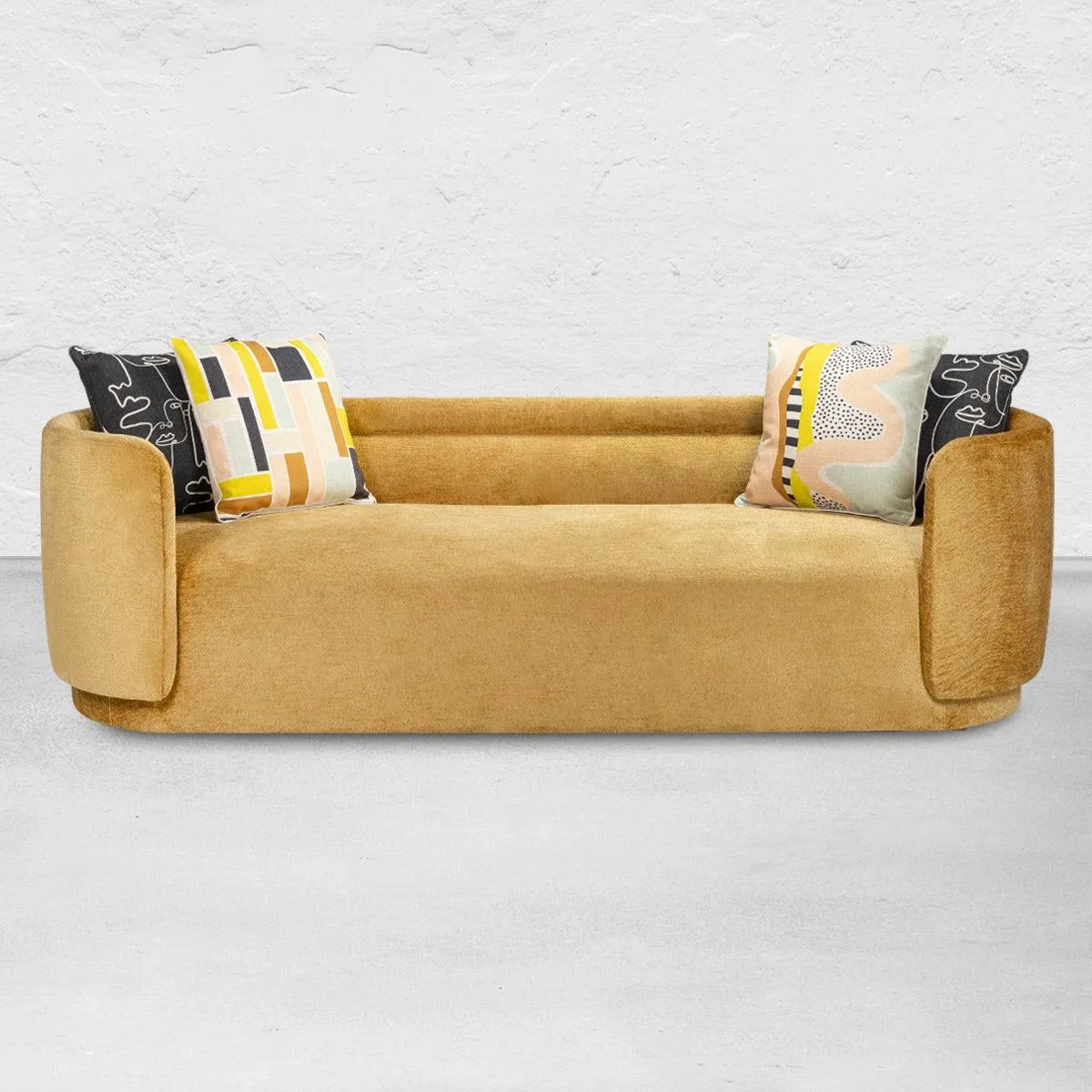Santorini Sofa in Chartreuse Hammered Velour