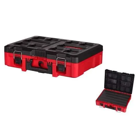 Milwaukee Packout 16 in. Portable Modular Tool Case with Foam Insert Black/Red