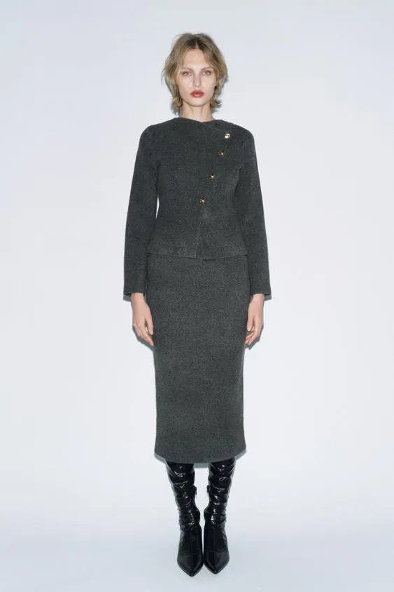 BASIC KNIT MIDI SKIRT