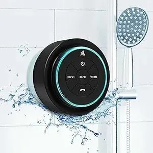 XLeader, Upgraded, Pro Shower Speaker, Certified IPX7 Waterproof Bluetooth Speaker with Suction Cup, Hook Clip, Built-in Mic, Crystal Sound&Rich Bass, up to 12H Playtime, Ideal Gifts - SoundAngel Mate