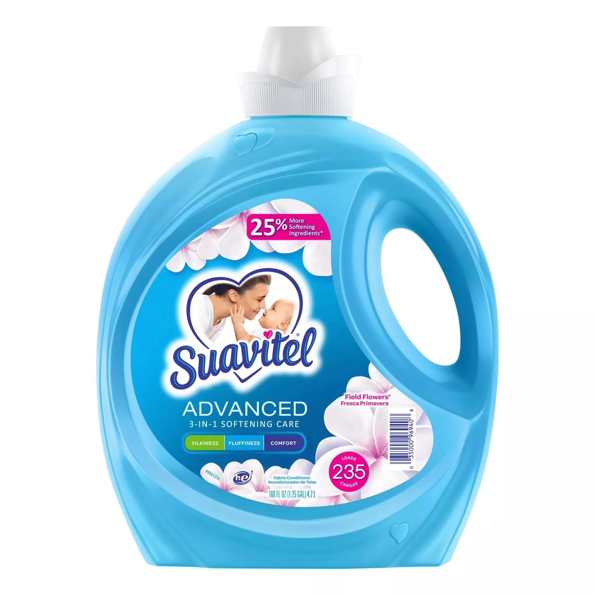 Suavitel Advanced Liquid Fabric Softener - Field Flowers, 235 loads/160 fl. oz.