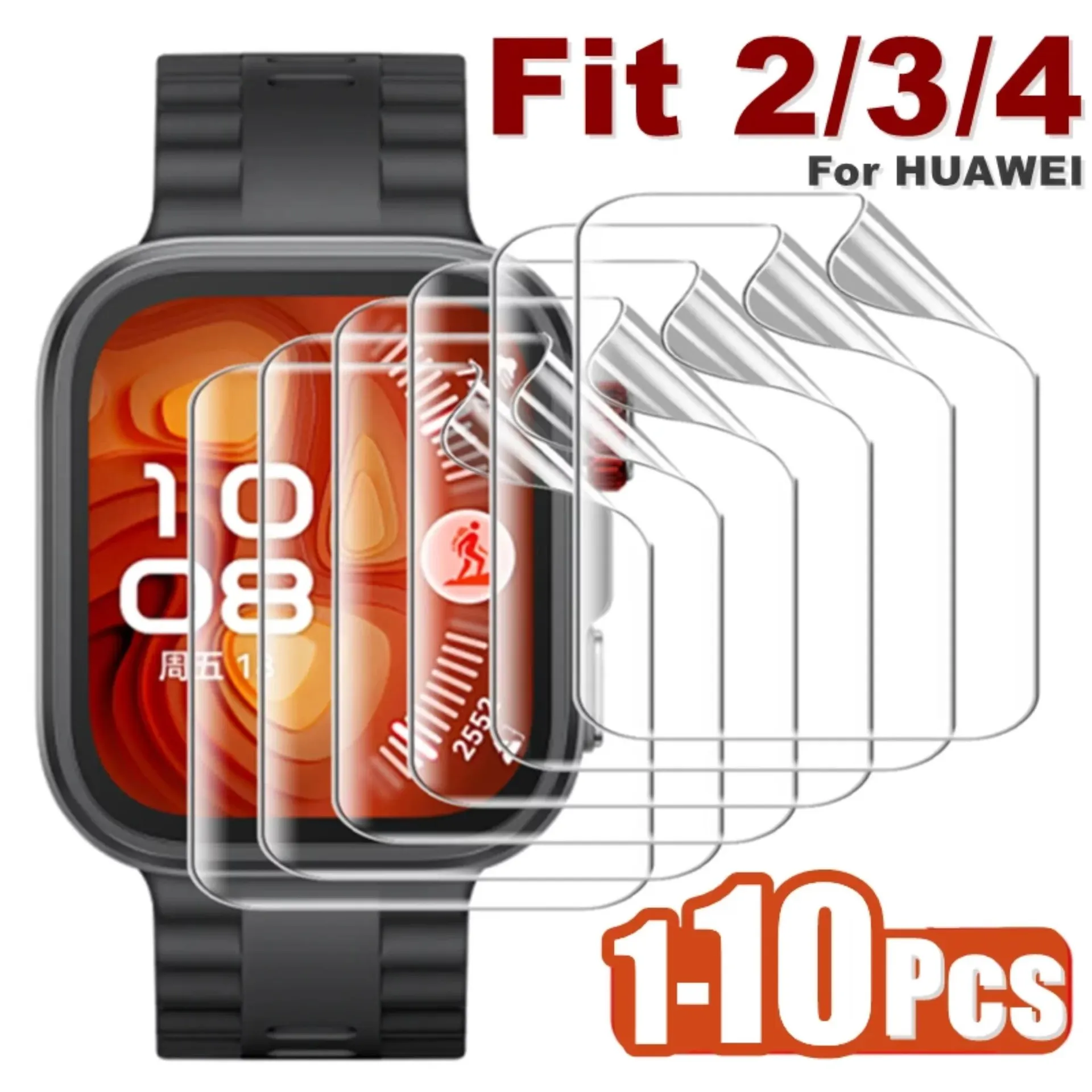 Protector de pantalla para Huawei Watch Fit 1 Pro 10 4 ES (3-2 unidades), transparente, suave, de hidrogel, con cubierta totalmente flexible.