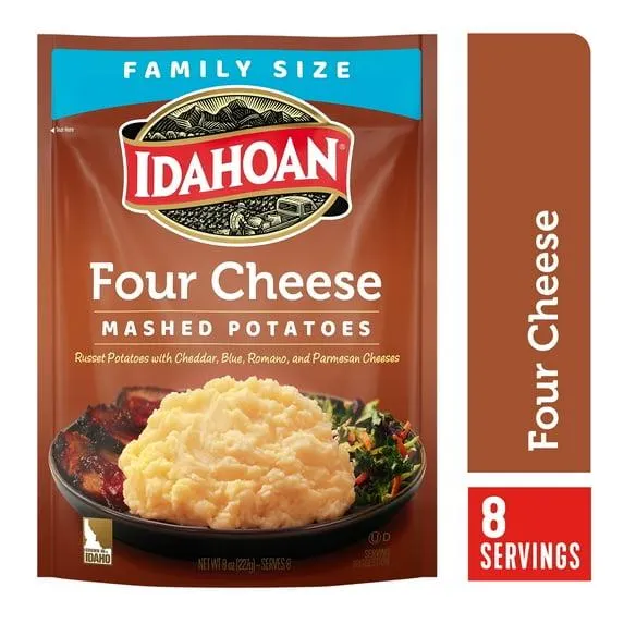 Idahoan Four Cheese Mashed Potatoes Family Size Side Dish, 8 oz