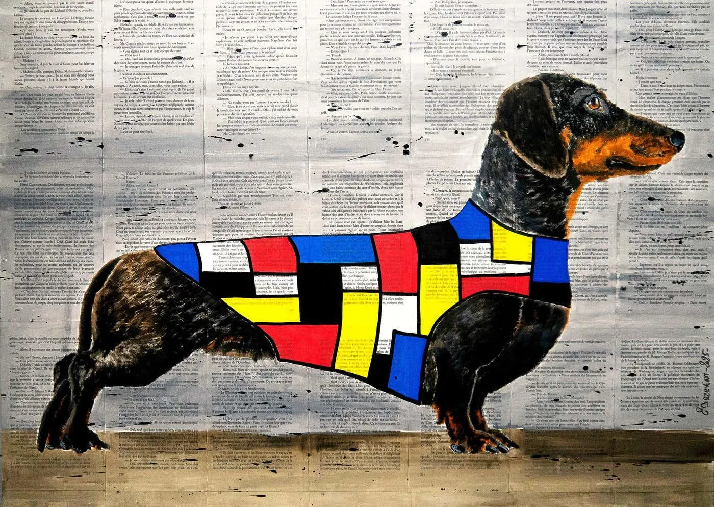FRENCH SCHOOL Dachshund Fashion Week Mondrian Chut les Barbizons!