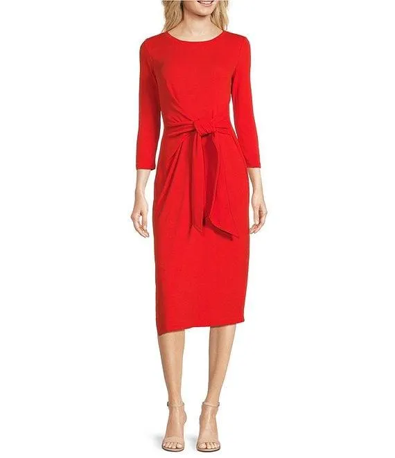 Imalah Ribbed Knit Midi Sheath Dress