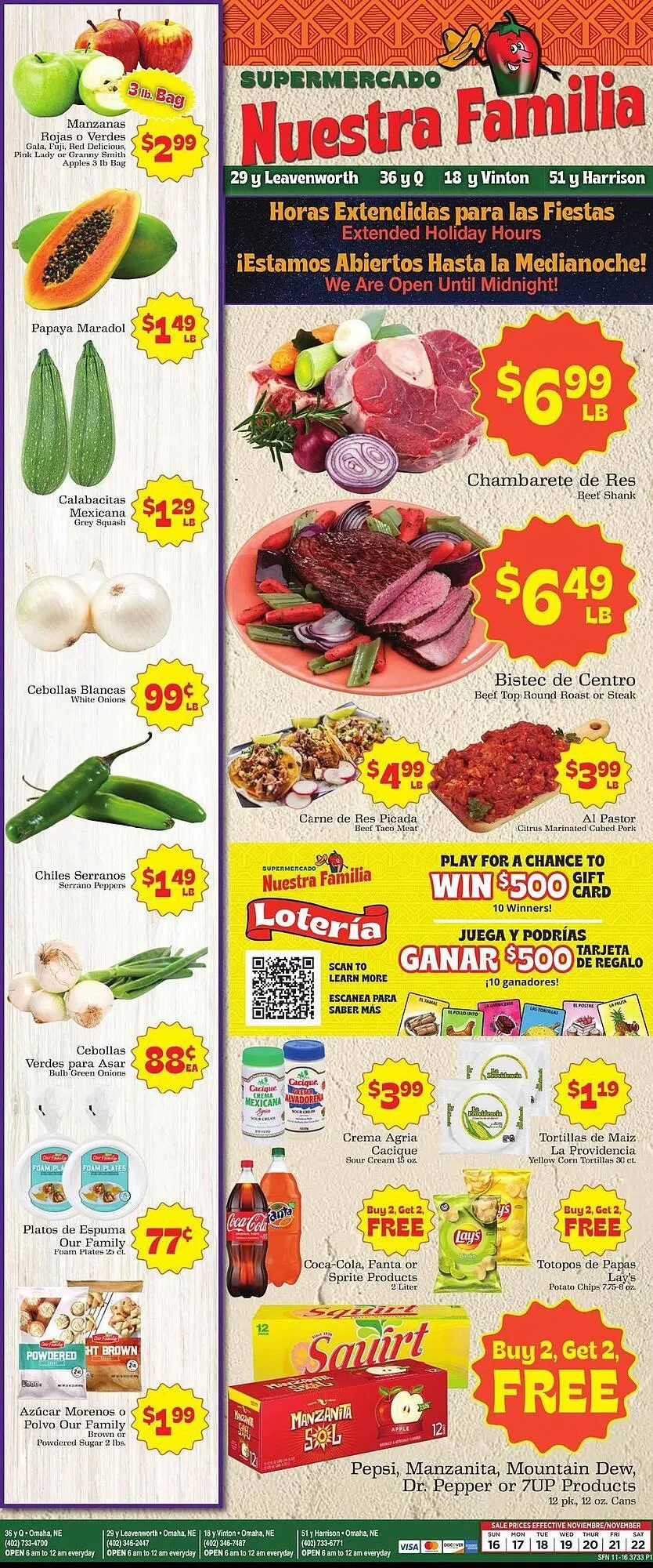 Weekly ad Supermercado Nuestra Familia weekly ad from November 16 to November 22 2025 - Page 1