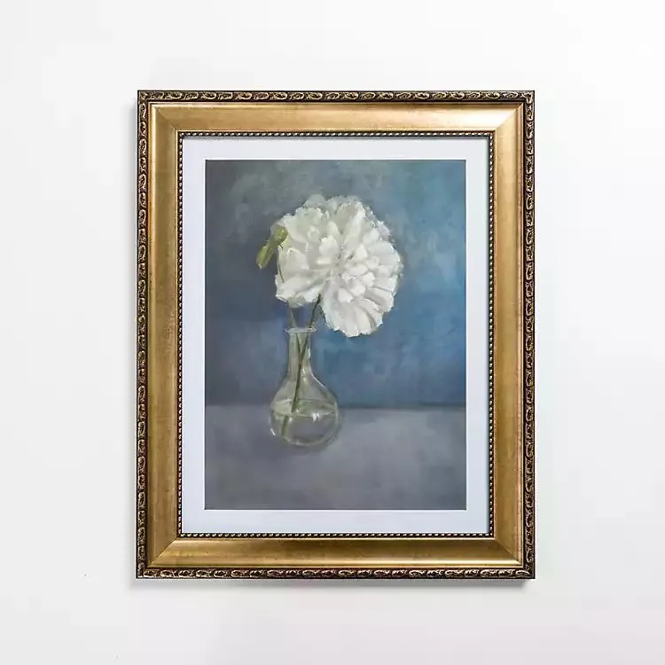 Oil Painted Peony Framed Art Print