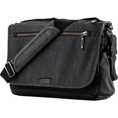 Tenba Cooper 15 Slim Messenger Bag with Leather Accents (Gray)