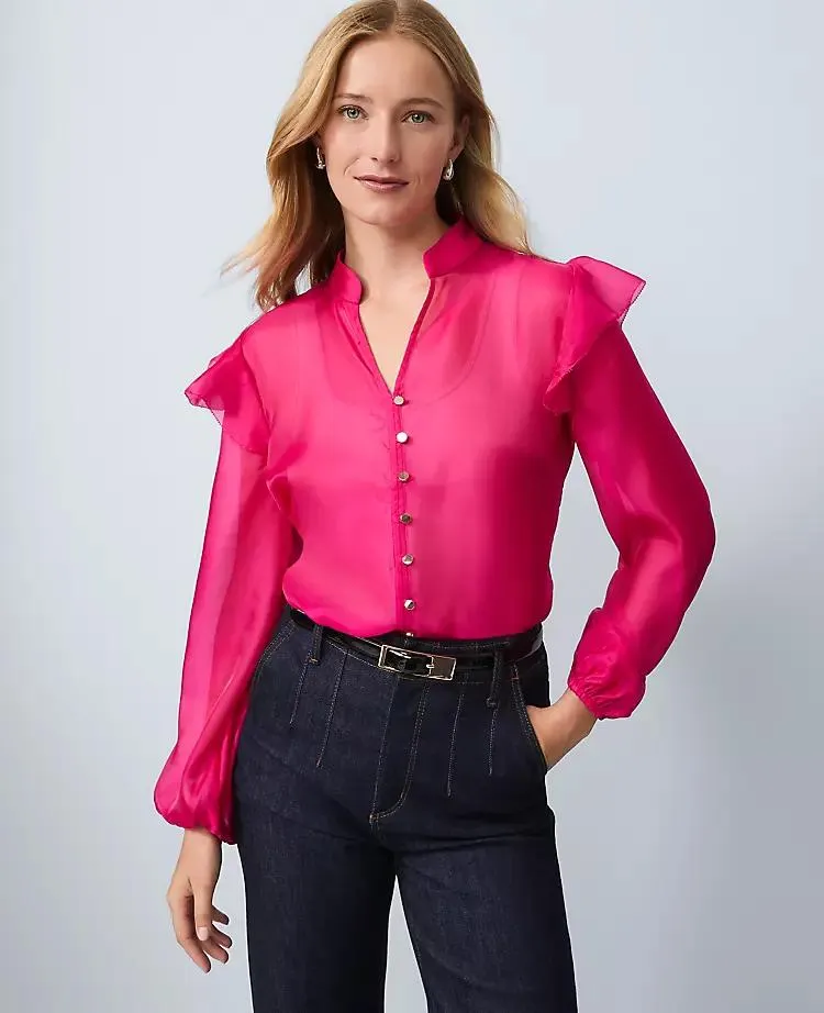 Ruffle Trim Blouse