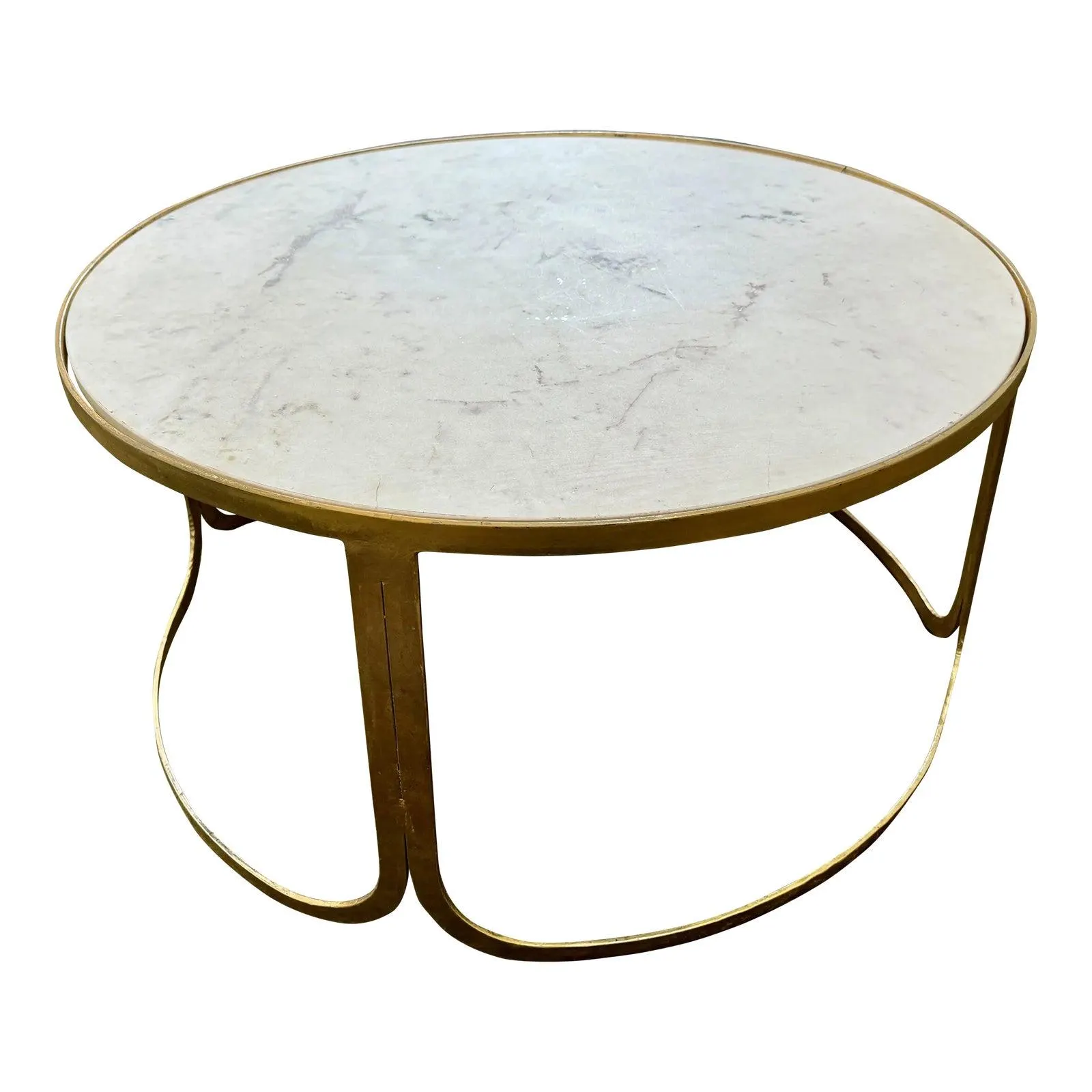 Marble Gold Leaf Round Coffee Table