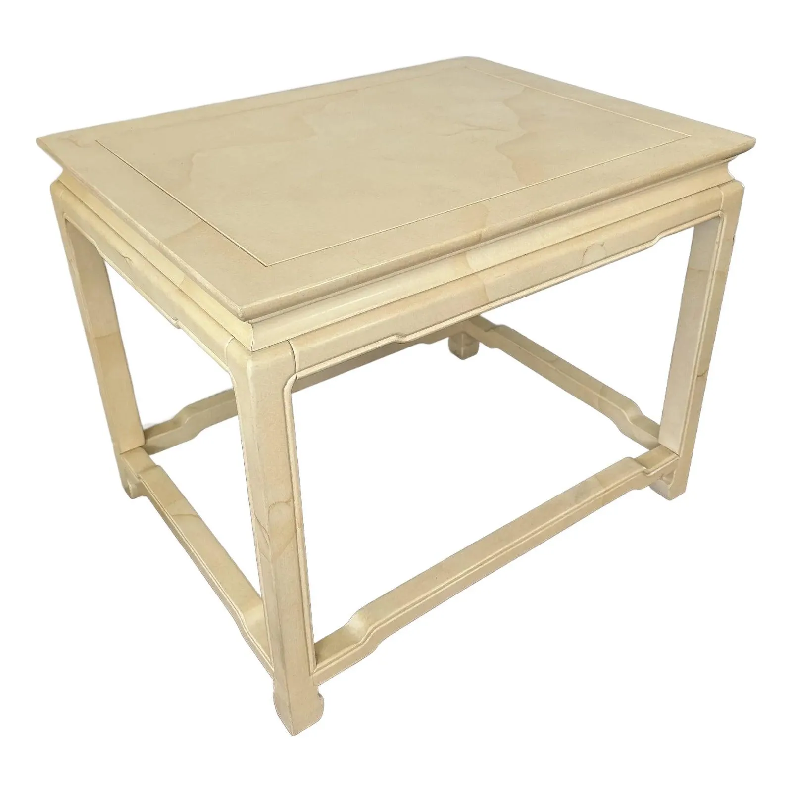 Henredon Faux Goatskin Karl Springer Style Side Table