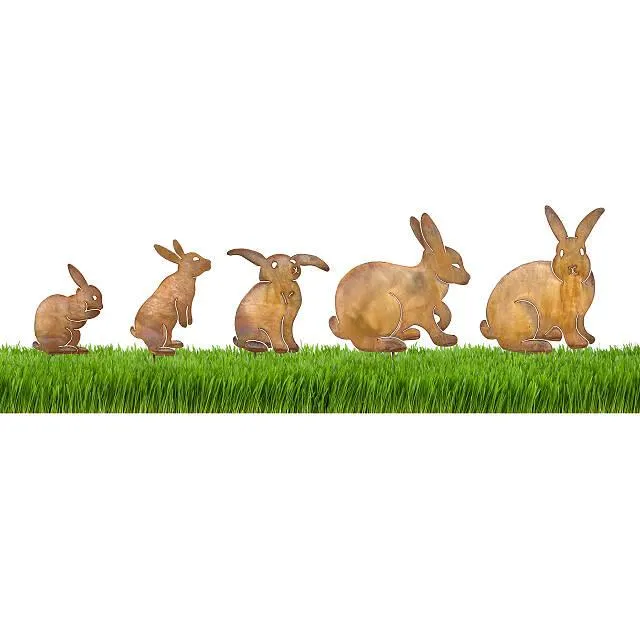 Bunny Family Garden Sculptures - Set of 5
