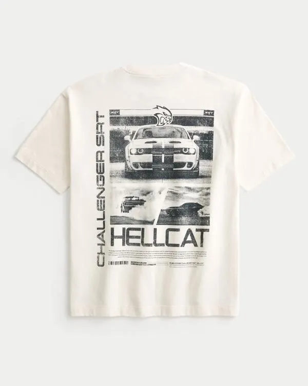 Boxy Heavyweight Dodge Challenger SRT Hellcat Graphic Tee