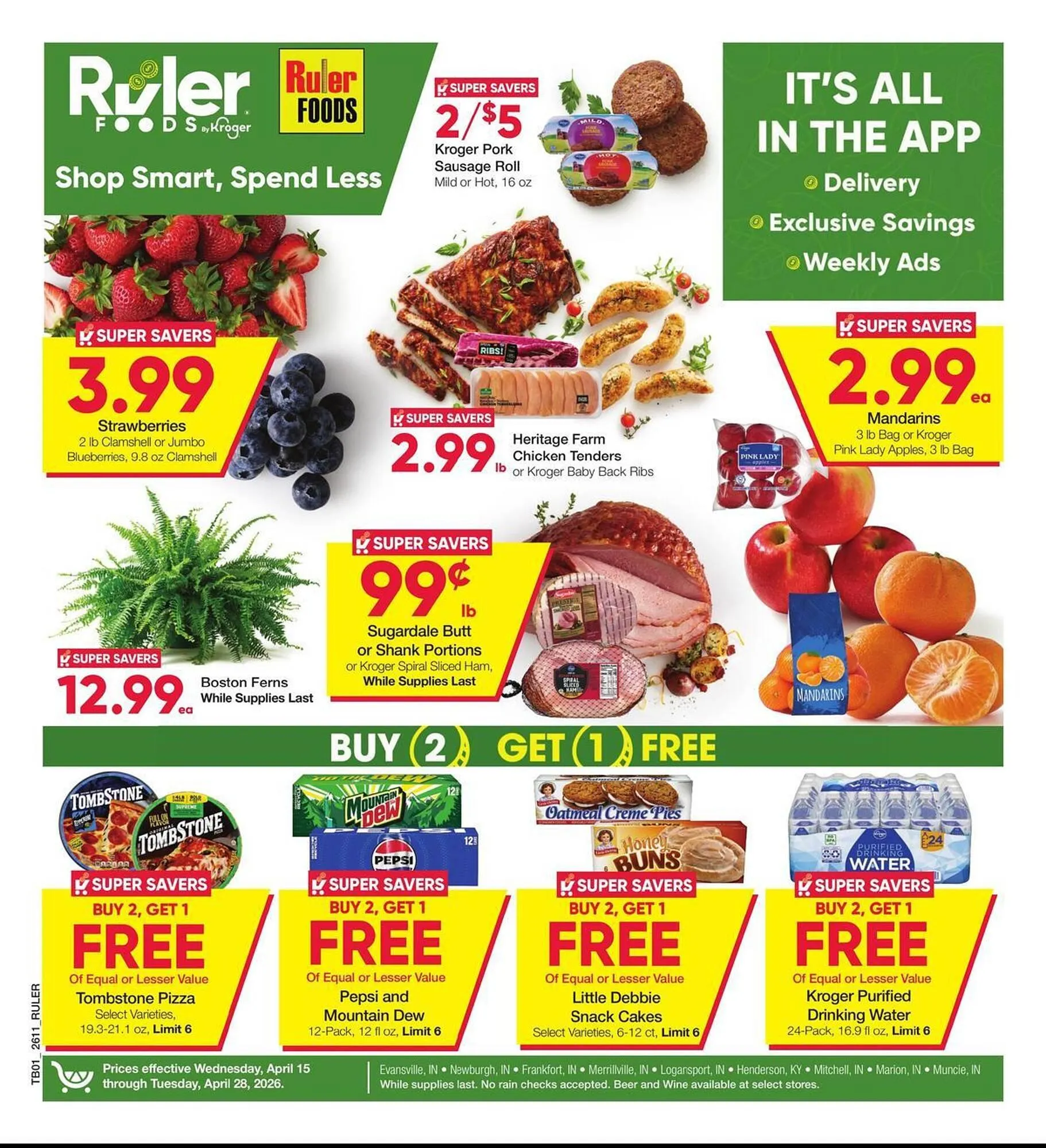 Weekly ad Ruler Foods weekly ad from April 15 to April 28 2026 - Page 1