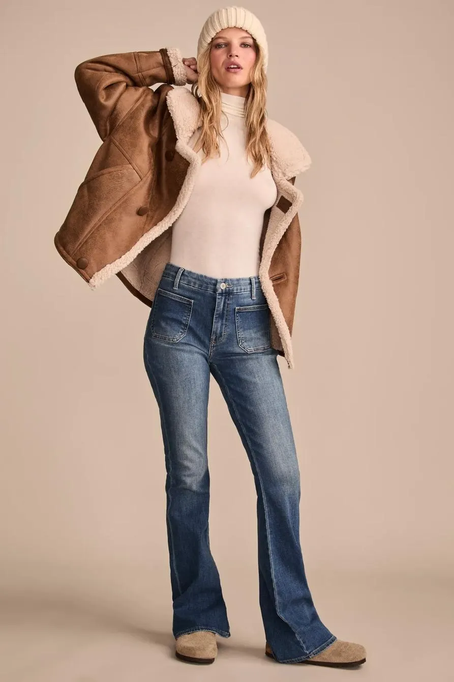 high rise patch pocket stevie flare