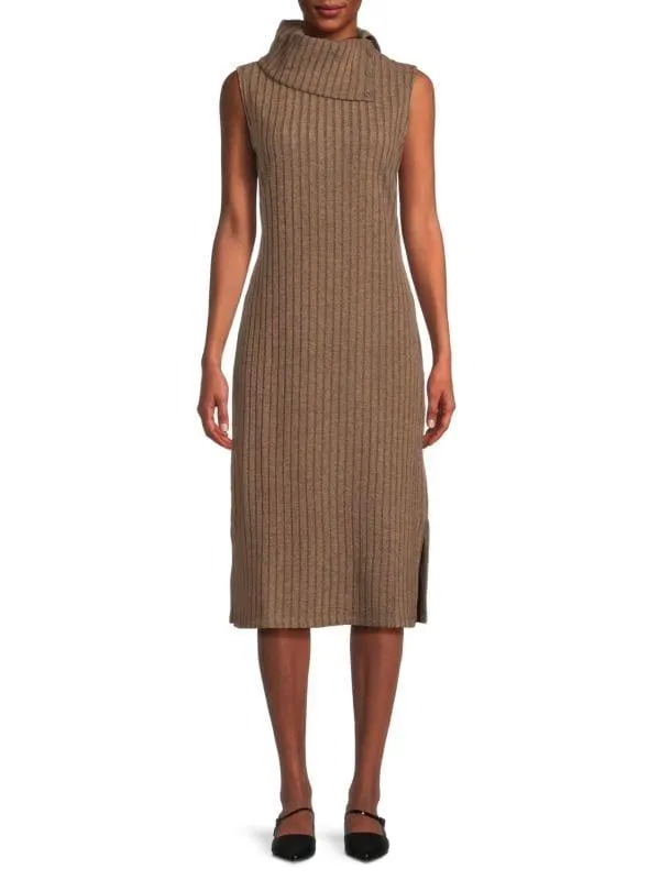 Heathered Ribbed Midi Dress