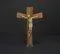 Brutalist Wooden Cross with Christ Figure, 1950s