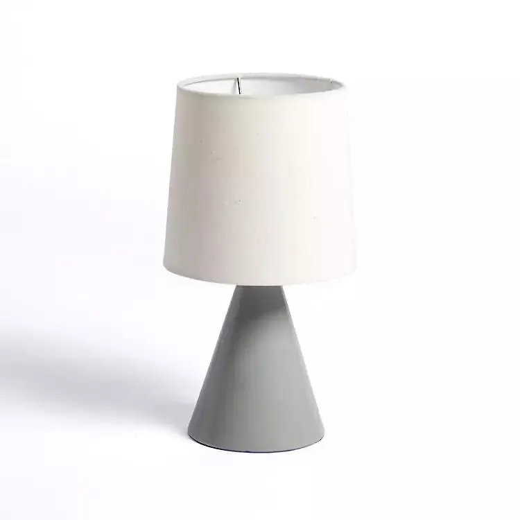 Gray Metal Cone Touch Lamp