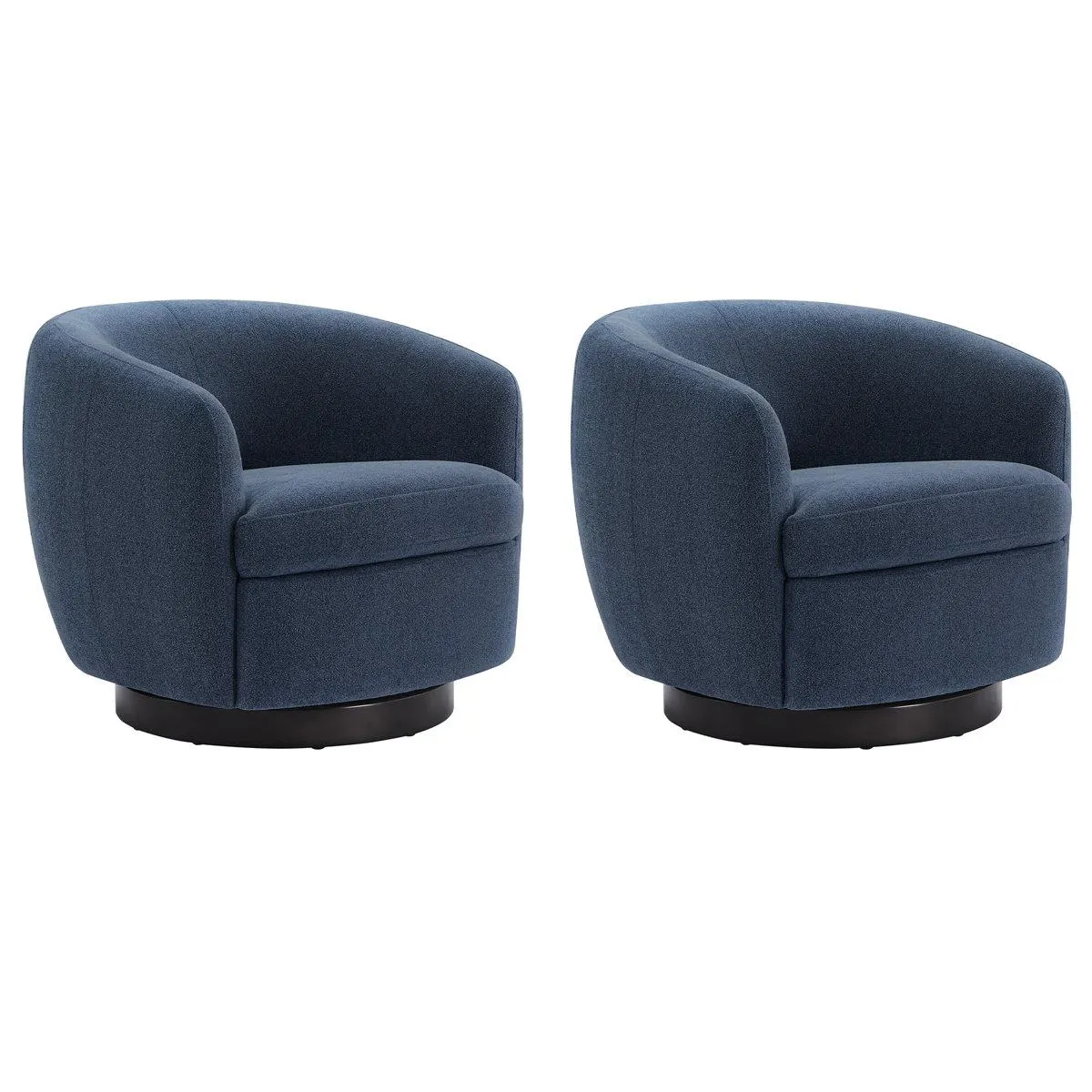 Marcy Upholstered Swivel Barrel Chair (Set of 2)