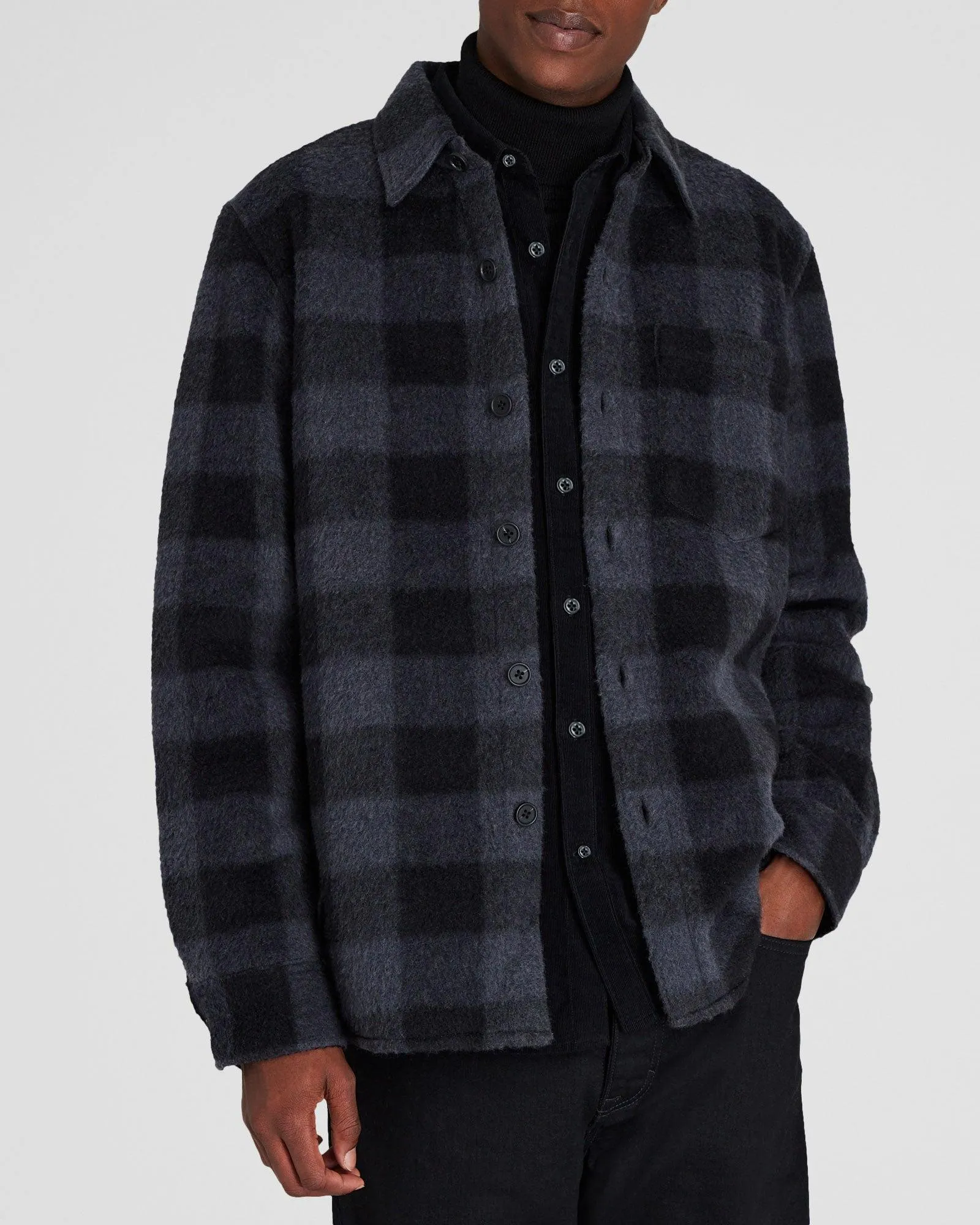 Long-Sleeve High-Texture Shirt Jacket