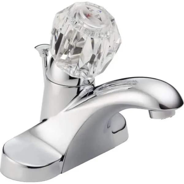 Foundations 4 in. Centerset Single-Handle Bathroom Faucet with Metal Drain Assembly in Chrome