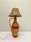 Vintage French Glass and Rattan Bottle Jar Table Lamp, 1960s