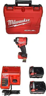 Milwaukee 2953-22 18V Cordless Brushless 1/4" Hex Impact Driver Kit with (2) 5.0Ah Lithium Ion Batteries, Charger & Tool Case