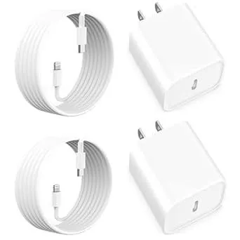 iPhone Fast Charger,[Apple MFi Certified] iPhone Charger Fast Charging Apple Wall Charger Block 6FT USB C Lightning Cable Cord Type C Adapter for iPhone 14 Pro Max/13/12 Mini/11/10/XS Max/XR/X/8/7/SE