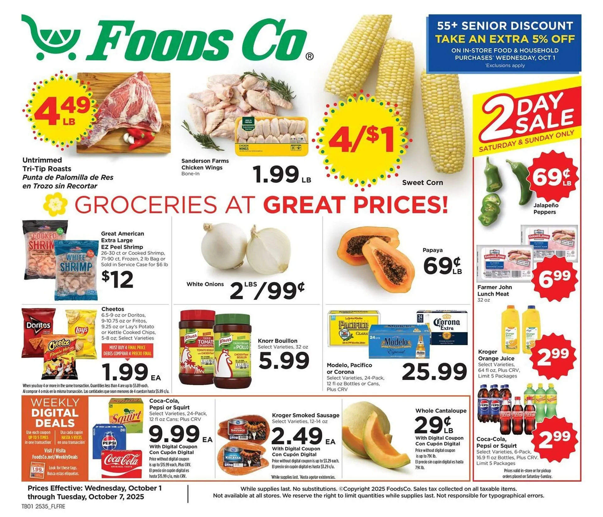 Weekly ad Foods Co weekly ad from October 1 to October 7 2025 - Page 1