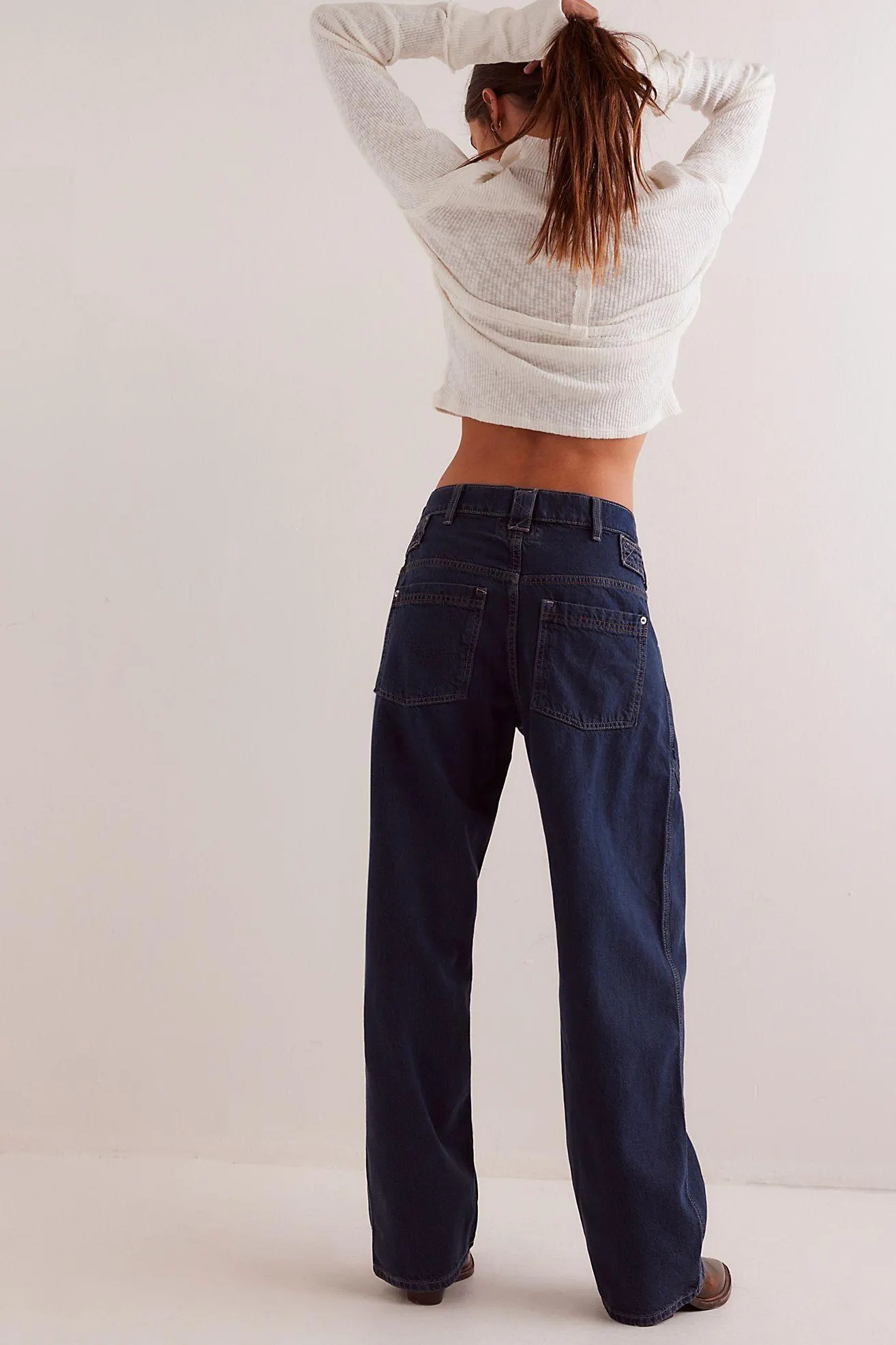 We The Free Blue Jay Belted Boyfriend Jeans