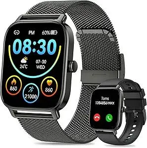 Smart Watch for Men Women Fitness: Make Answer Call Digital Mens watches Waterproof Running Pedometer Smartwatch for Android Phone iPhone Samsung Compatible Sleep SpO2 Heart Rate Monitor Step Tracker