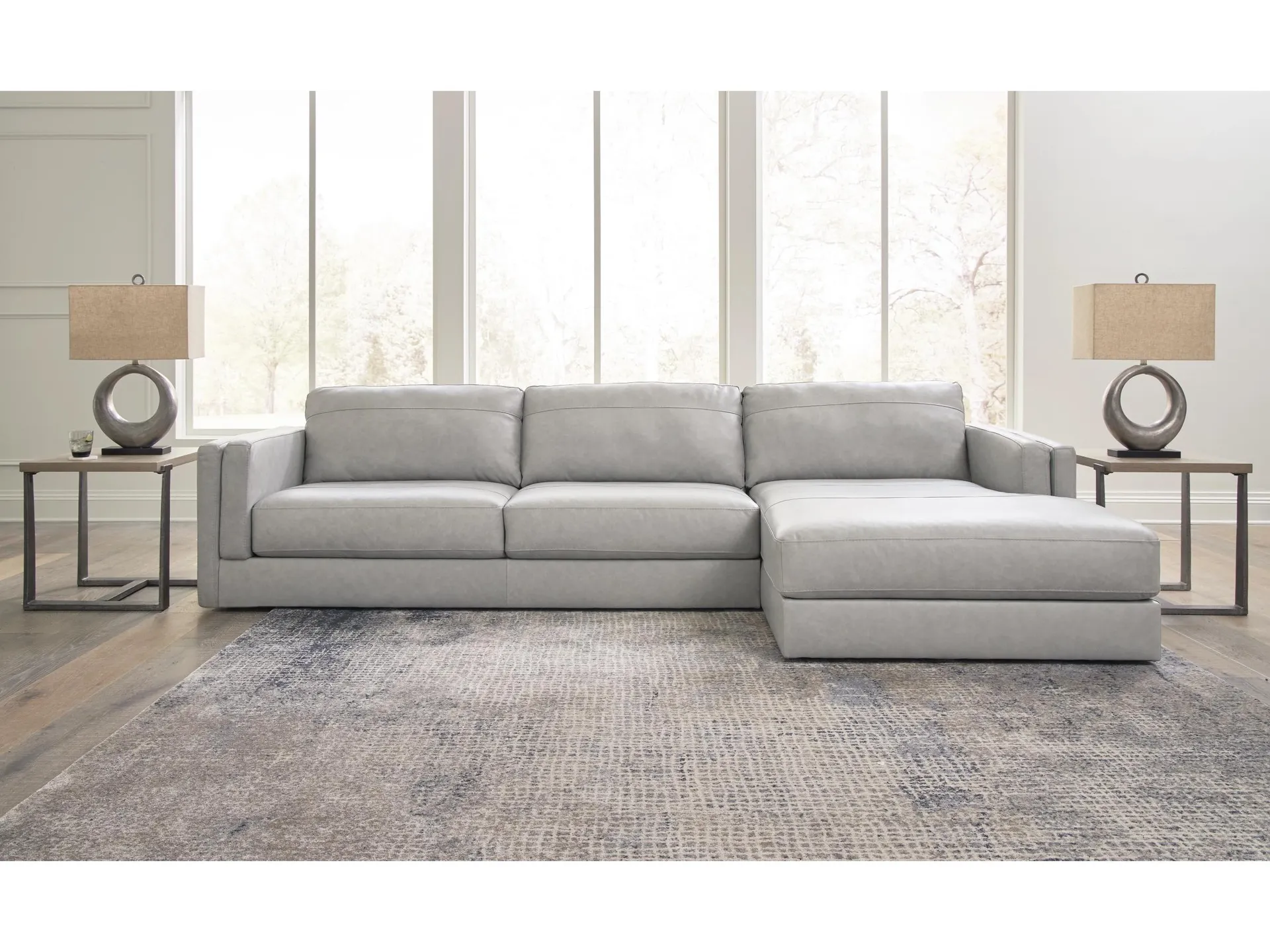 Amiata 2-Piece Leather Sectional with Chaise