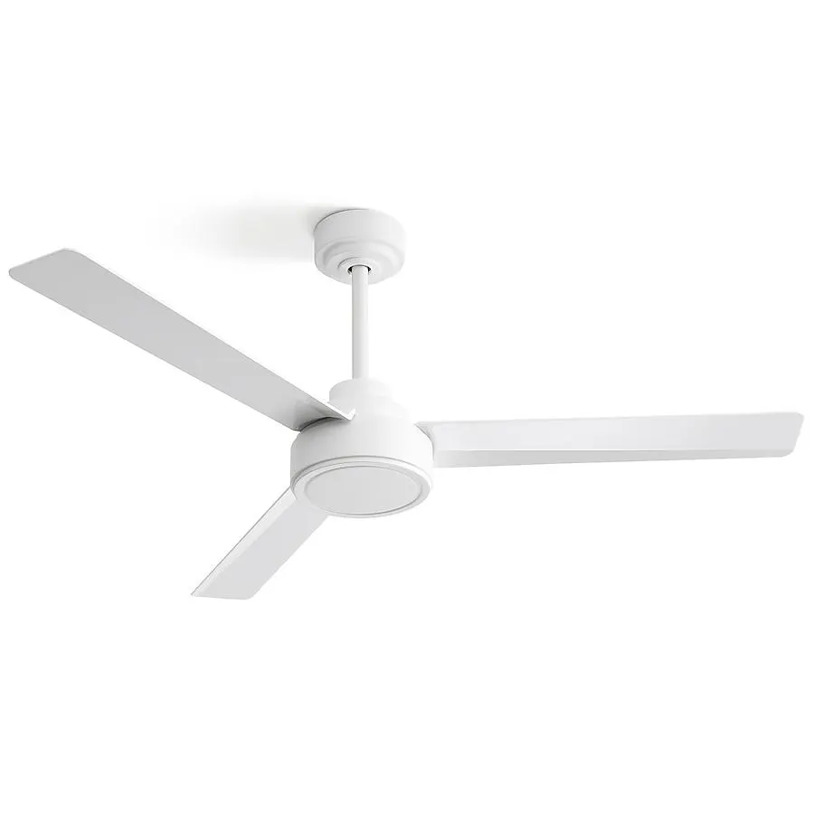 Flynama 52-in White with White Blades Ceiling Fan Without Light 3 -Blade )